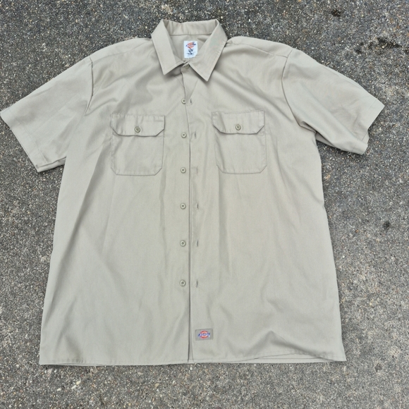 Dickies Shirt Men XL Tan Utility‎ Button Up Pocket Gorpcore Workwear Set Of 3 - Picture 1 of 6